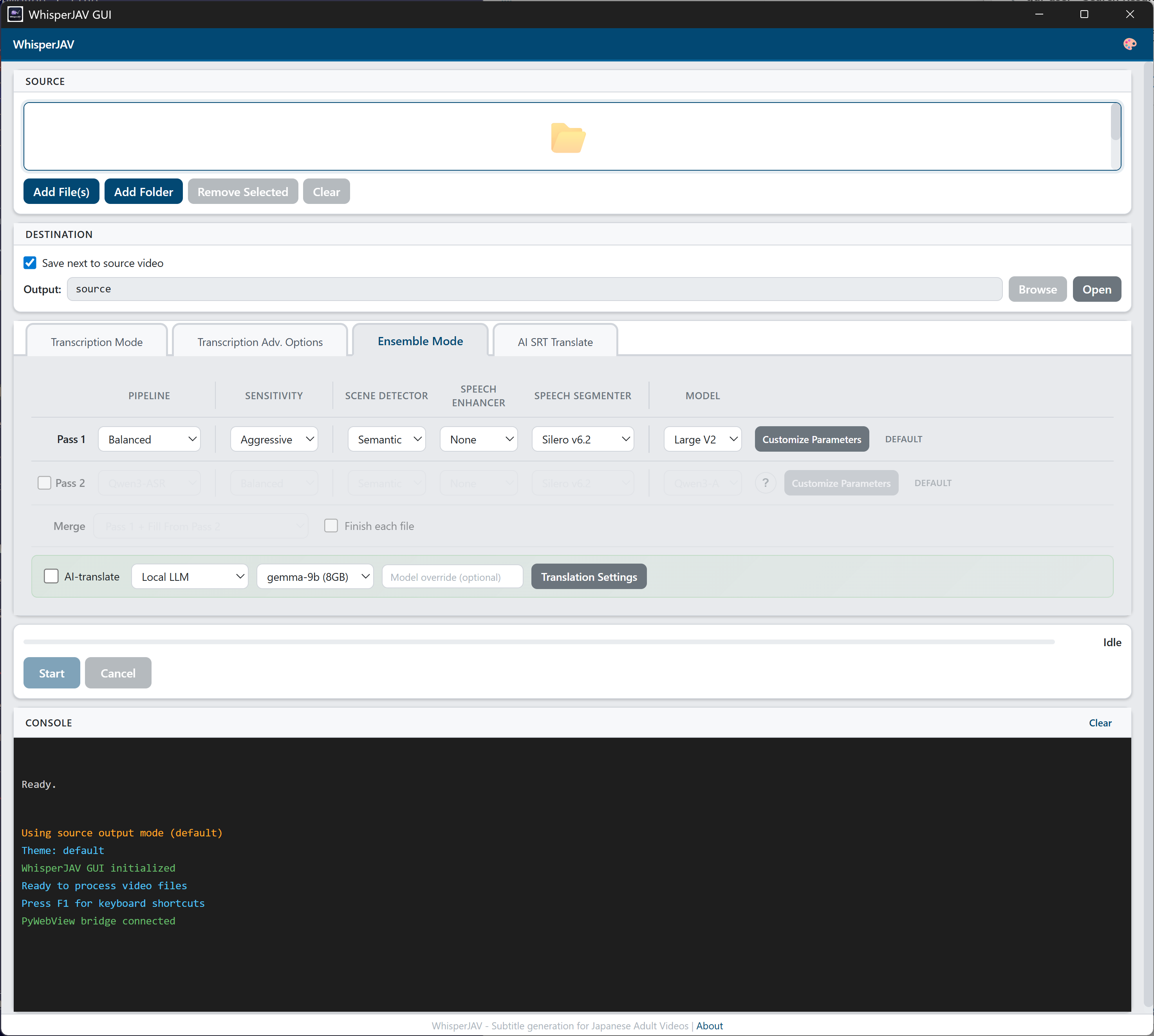 Ensemble Mode tab overview