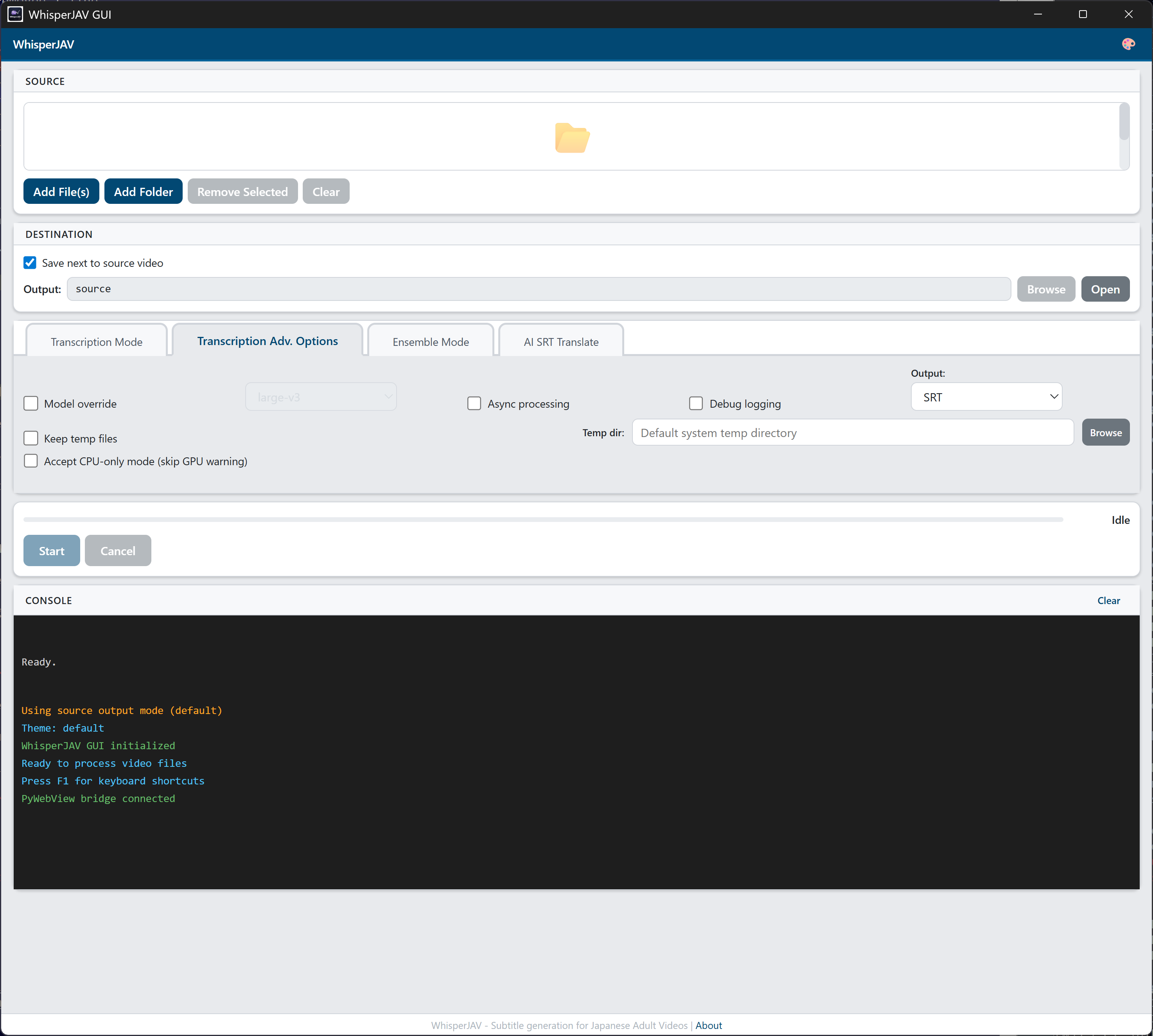 Advanced Options 标签页